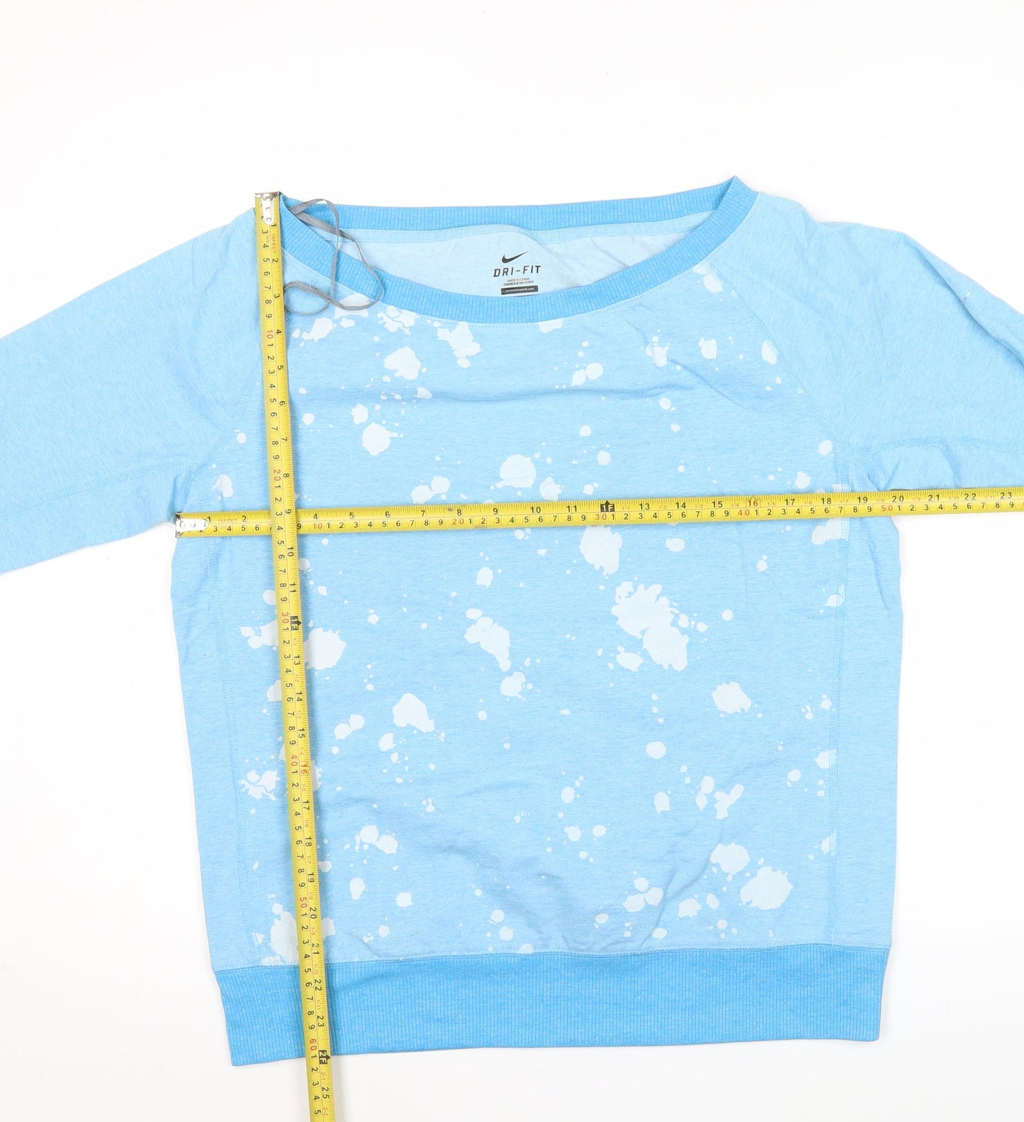 Nike Womens Blue Dri-Fit Sweatshirt L Long Sleeve Pullover Sports Top