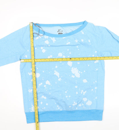 Nike Womens Blue Dri-Fit Sweatshirt L Long Sleeve Pullover Sports Top