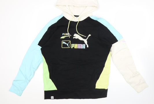 Puma Womens Multicolour Hoodie Medium Cotton Blend Logo Print