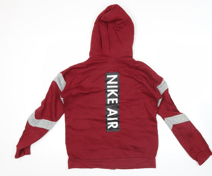 Nike Teens Red Full Zip Hoodie XL 80cm Logo Sports Casual