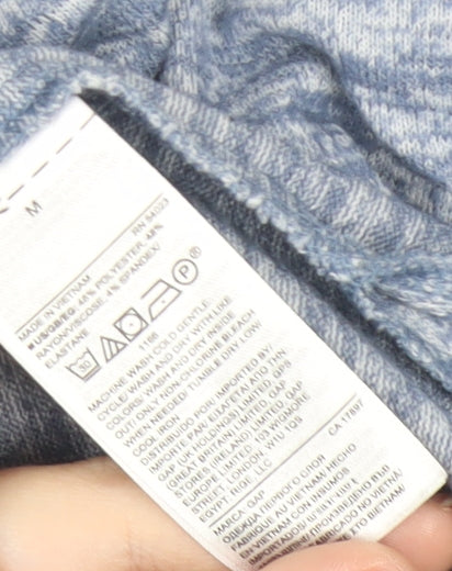 GAP Women’s Blue Knit Pullover Jumper Size M Cowl Neck Long Sleeve