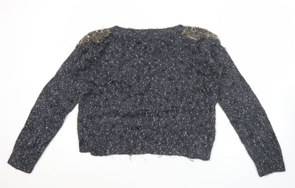 Womens UK Size 12 GUESS Grey Pullover Jumper