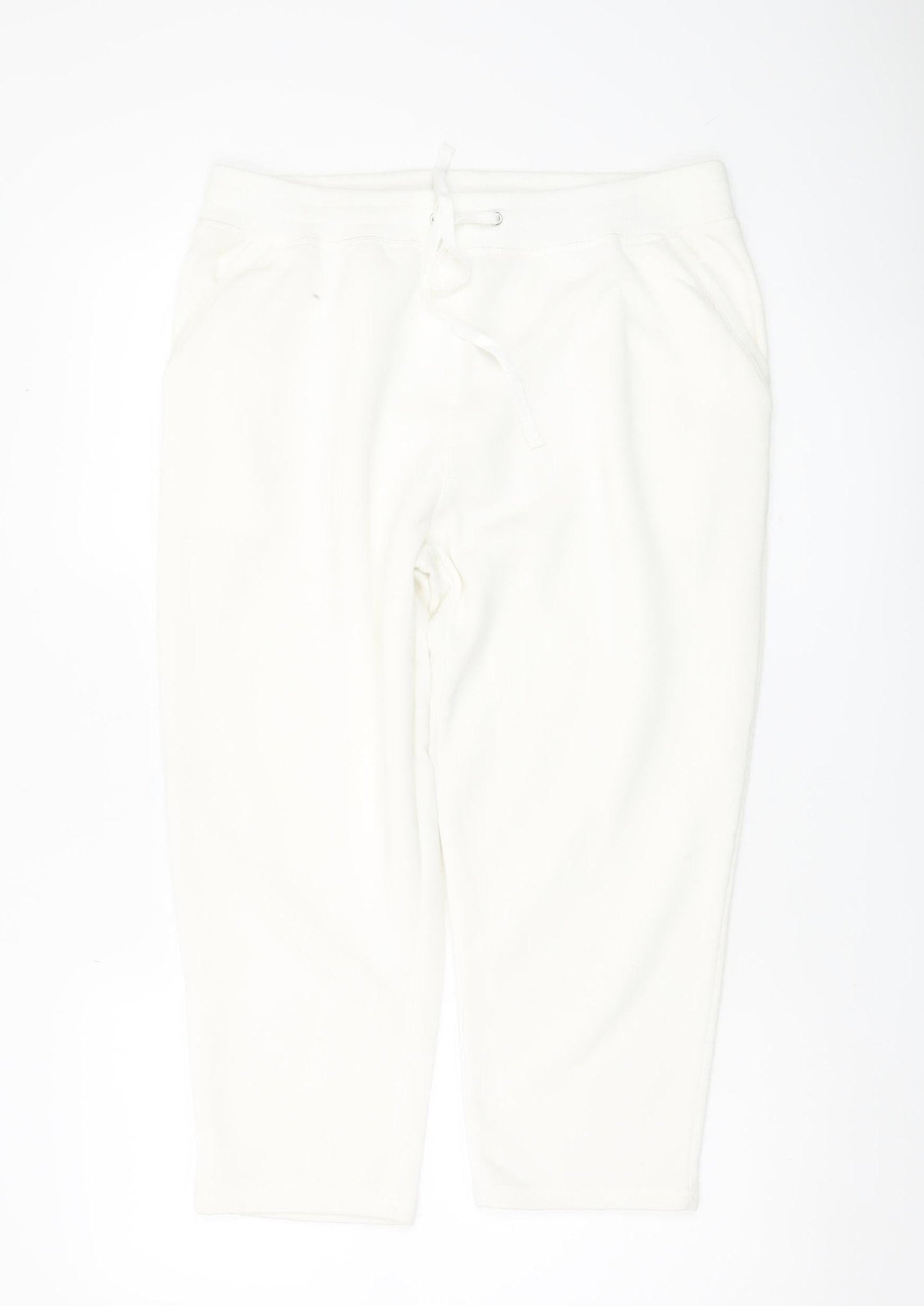 Womens UK Size 12 Bonmarché Regular Fit Sweatpants White Trousers