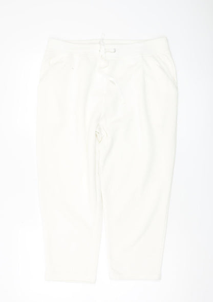 Womens UK Size 12 Bonmarché Regular Fit Sweatpants White Trousers