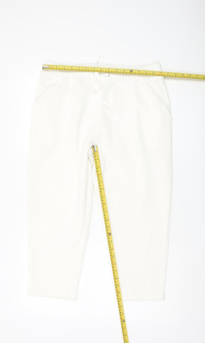 Womens UK Size 12 Bonmarché Regular Fit Sweatpants White Trousers