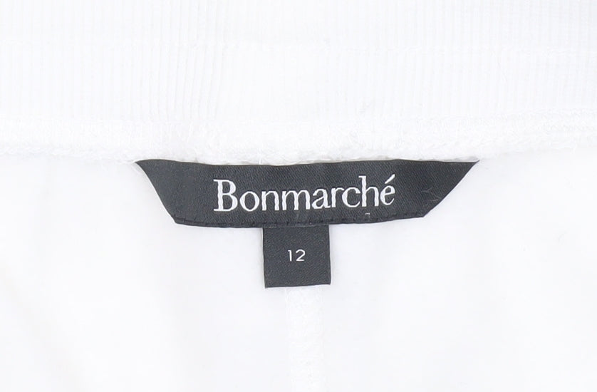 Womens UK Size 12 Bonmarché Regular Fit Sweatpants White Trousers