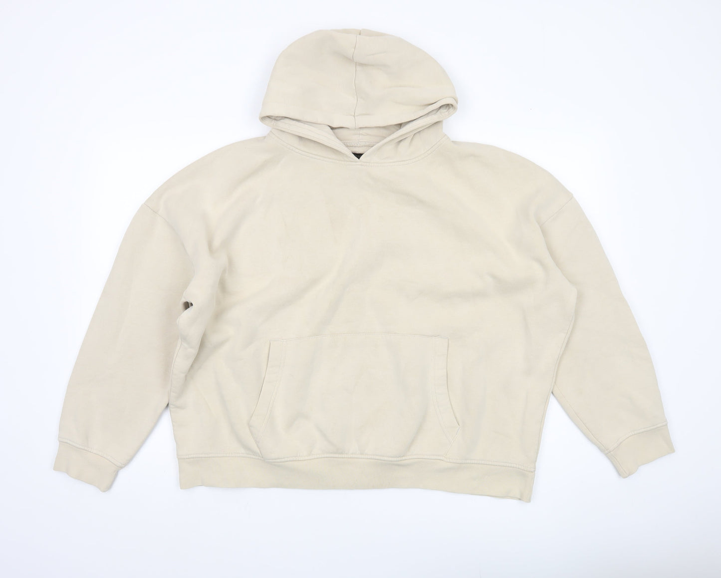 PrettyLittleThing Women’s Beige Pullover Hoodie Size M Graphic Print