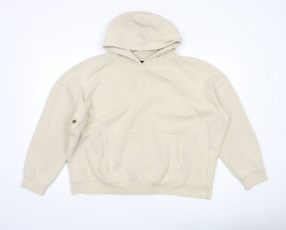 PrettyLittleThing Women’s Beige Pullover Hoodie Size M Graphic Print
