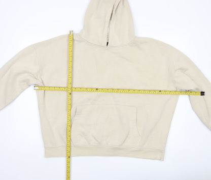 PrettyLittleThing Women’s Beige Pullover Hoodie Size M Graphic Print