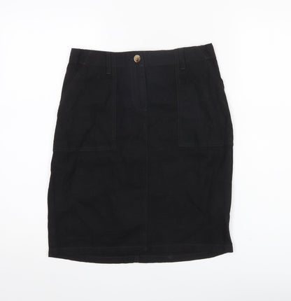 Next Women’s Black Linen Blend Pencil Skirt Size 8