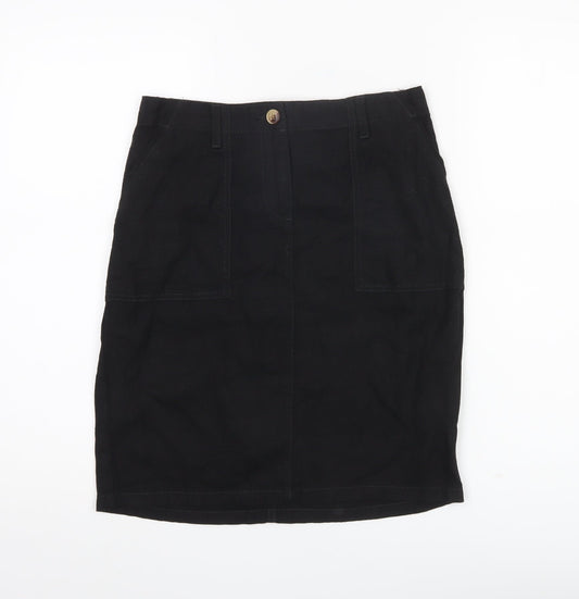 Next Women’s Black Linen Blend Pencil Skirt Size 8