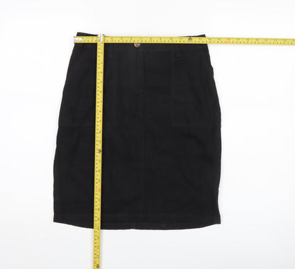 Next Women’s Black Linen Blend Pencil Skirt Size 8