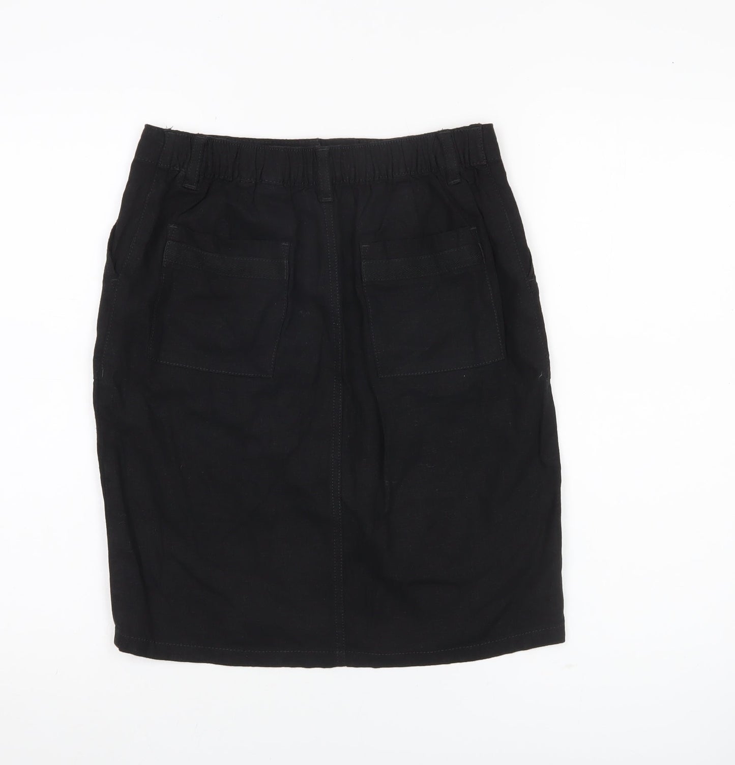 Next Women’s Black Linen Blend Pencil Skirt Size 8