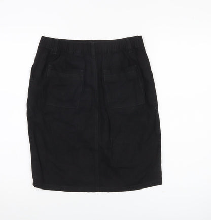 Next Women’s Black Linen Blend Pencil Skirt Size 8