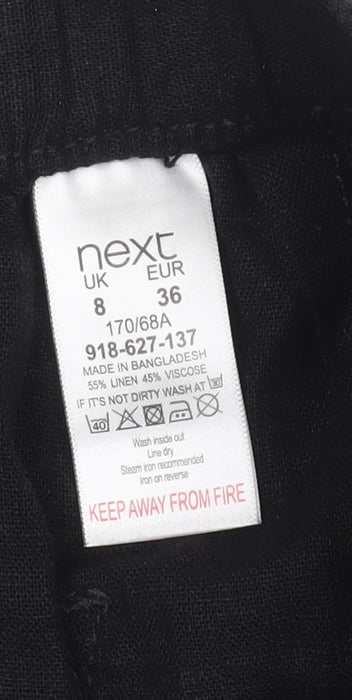 Next Women’s Black Linen Blend Pencil Skirt Size 8