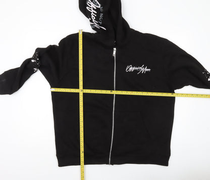 Mens UK Size M boohooMAN Black Full Zip Hoodie