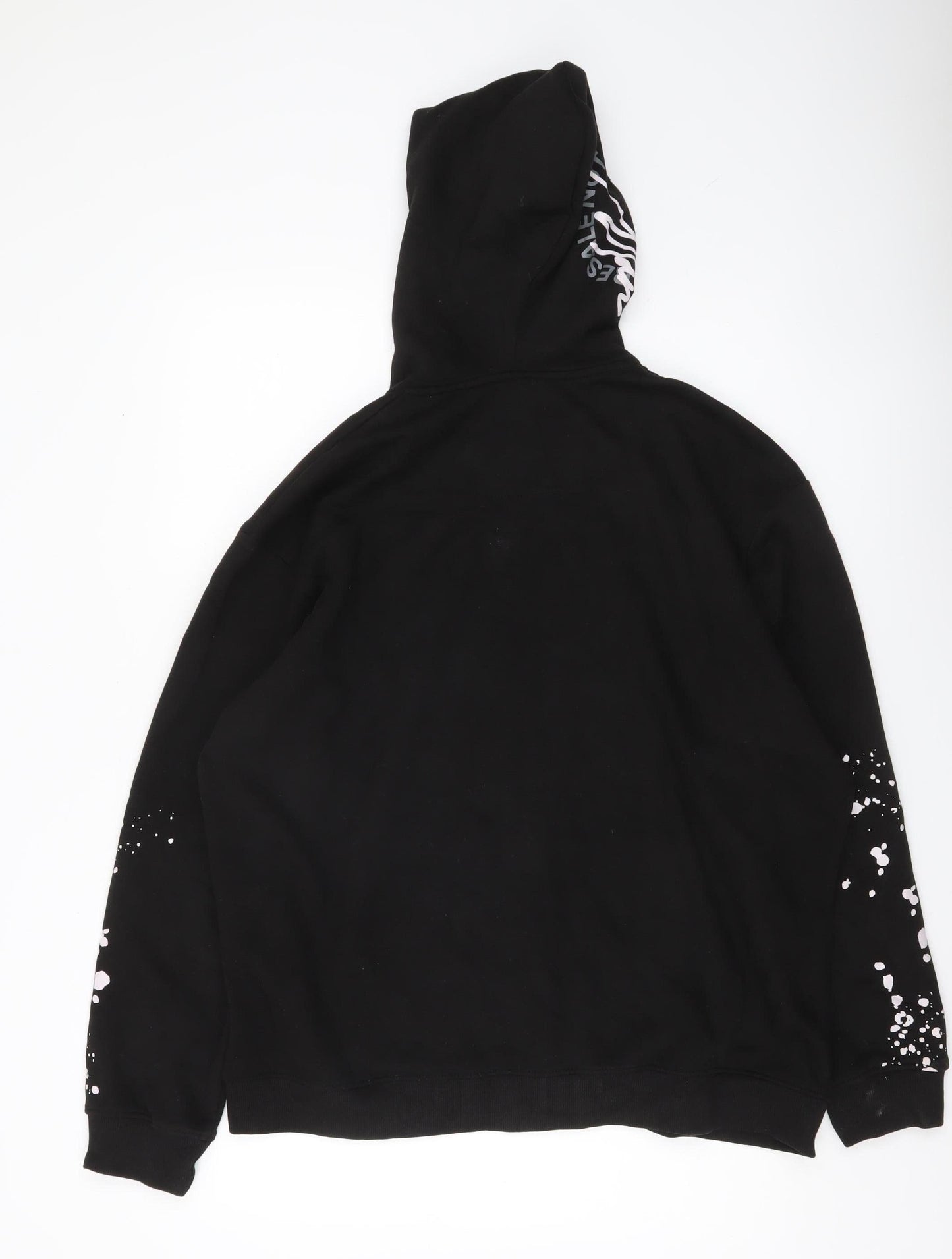 Mens UK Size M boohooMAN Black Full Zip Hoodie
