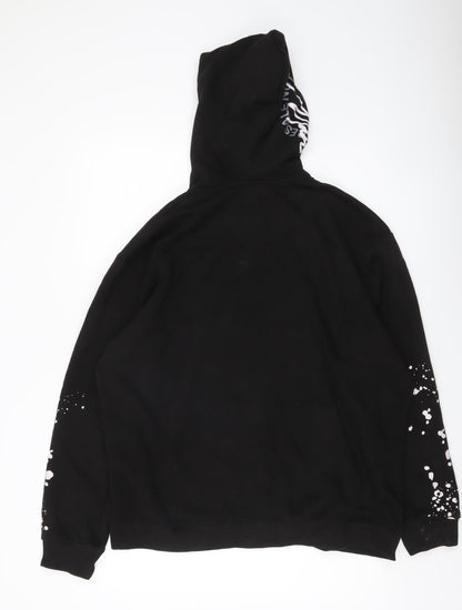 Mens UK Size M boohooMAN Black Full Zip Hoodie