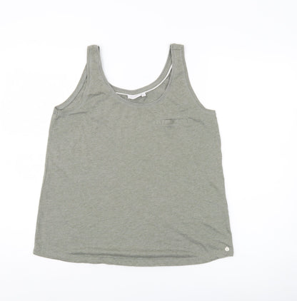 Womens UK Size M Fransa Green Basic Tank
