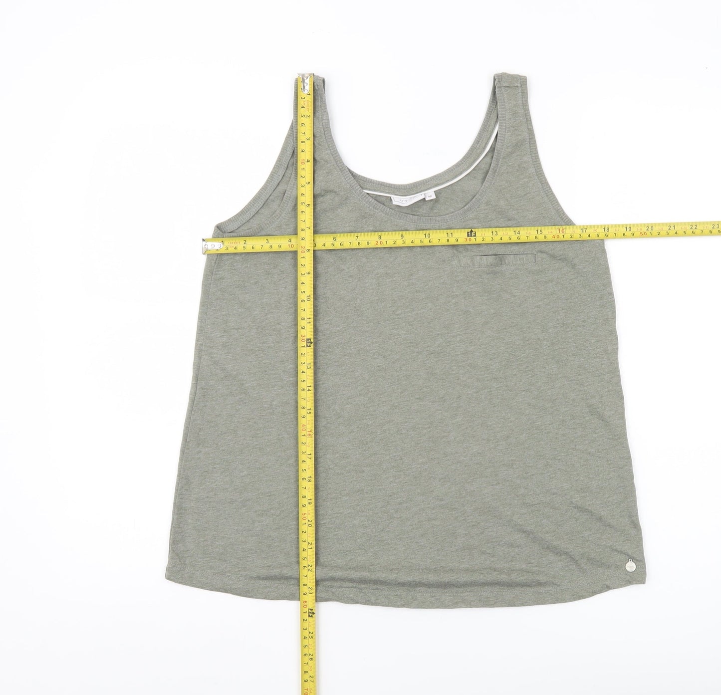 Womens UK Size M Fransa Green Basic Tank