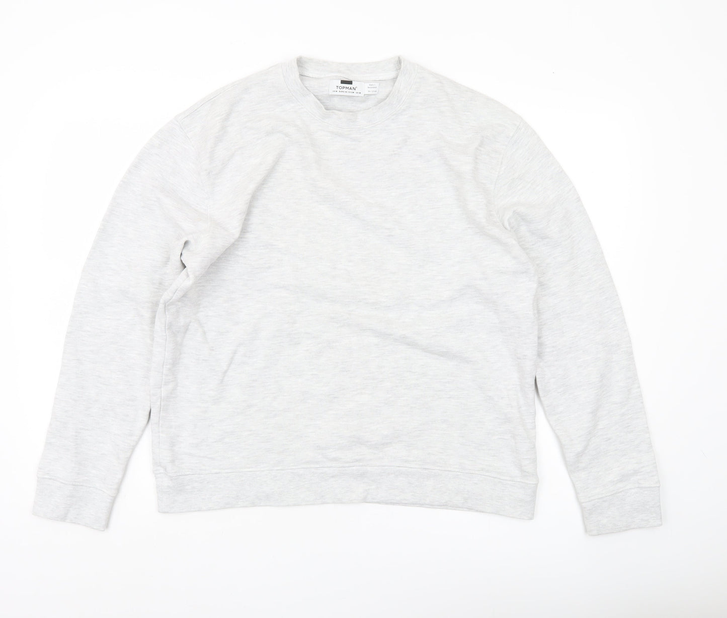 Topman Mens Grey M Pullover Sweatshirt Crew Neck Long Sleeve