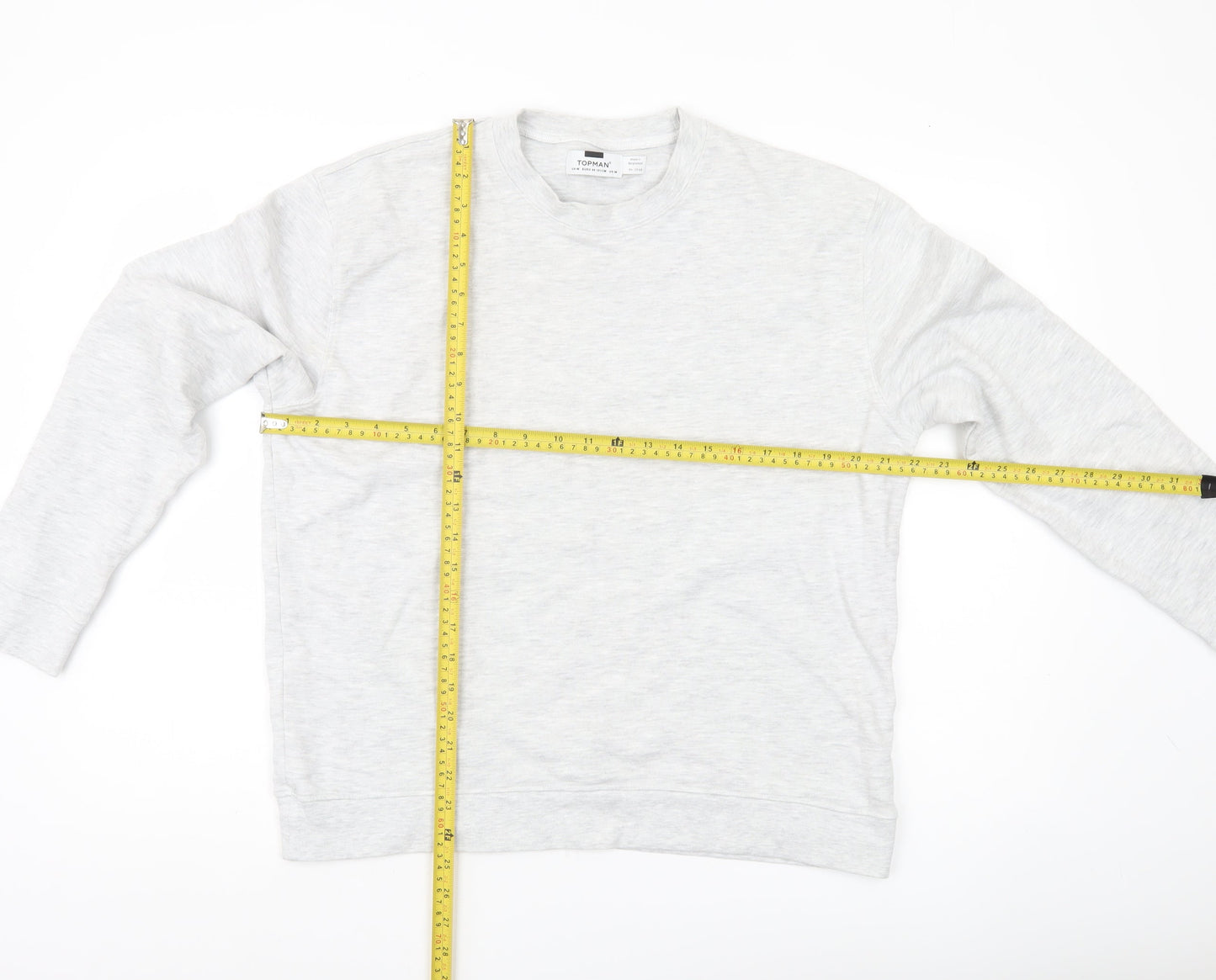 Topman Mens Grey M Pullover Sweatshirt Crew Neck Long Sleeve