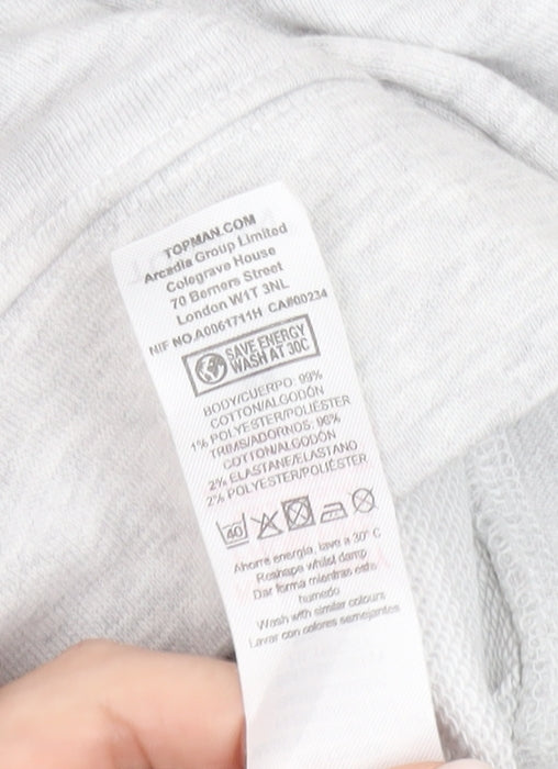 Topman Mens Grey M Pullover Sweatshirt Crew Neck Long Sleeve