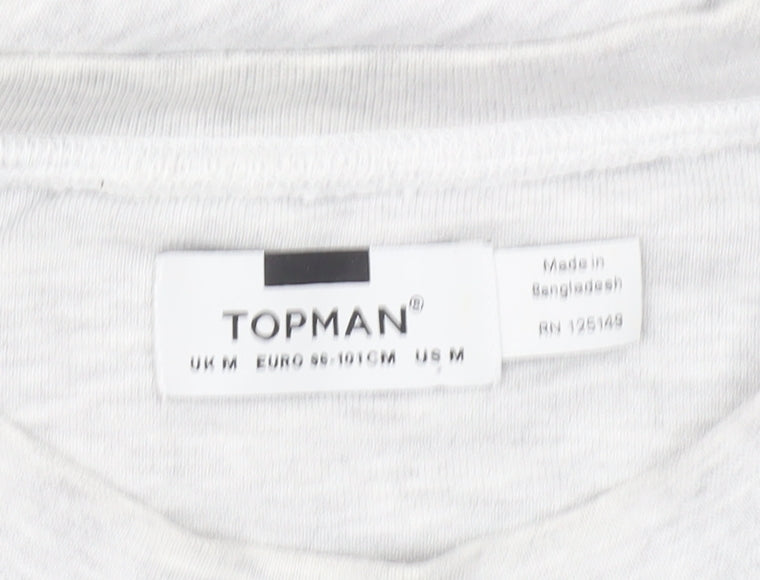 Topman Mens Grey M Pullover Sweatshirt Crew Neck Long Sleeve