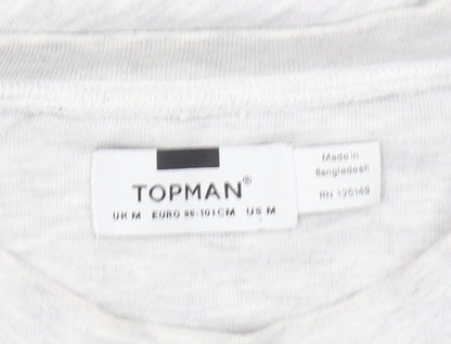 Topman Mens Grey M Pullover Sweatshirt Crew Neck Long Sleeve
