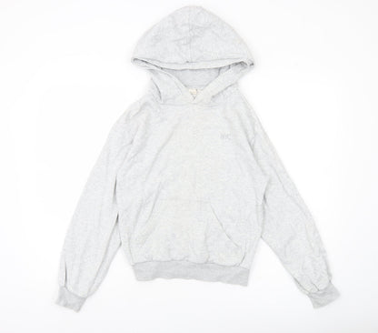 H&M Girls Grey Pullover Hoodie Size 11 Years NYC Logo Lightweight