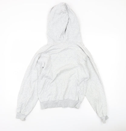 H&M Girls Grey Pullover Hoodie Size 11 Years NYC Logo Lightweight