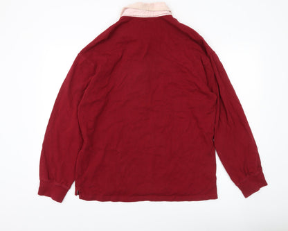 Mens UK Size M H&M Red Henley Sweatshirt