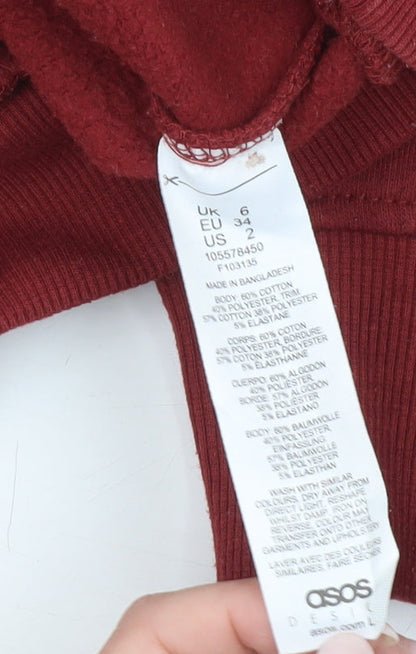 Womens UK Size 6 ASOS Red Pullover Hoodie