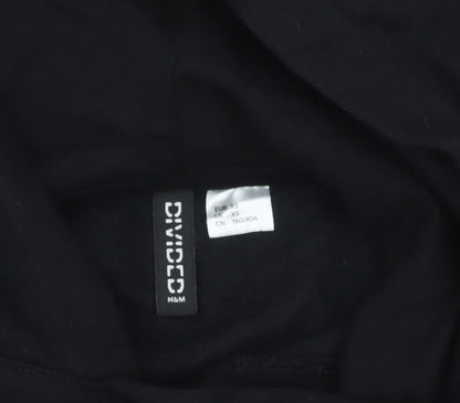 H&M Divided Womens Black XS Cropped Hoodie Salt Lake Print