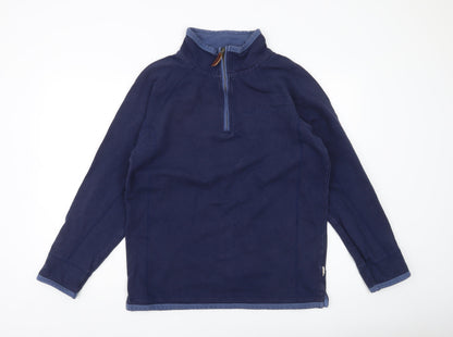 One Earth Mens Blue M 1/4 Zip Pullover Sweatshirt Cotton Blend