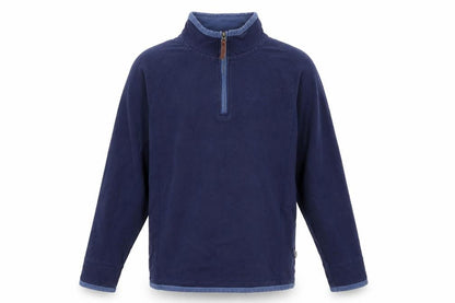 One Earth Mens Blue M 1/4 Zip Pullover Sweatshirt Cotton Blend