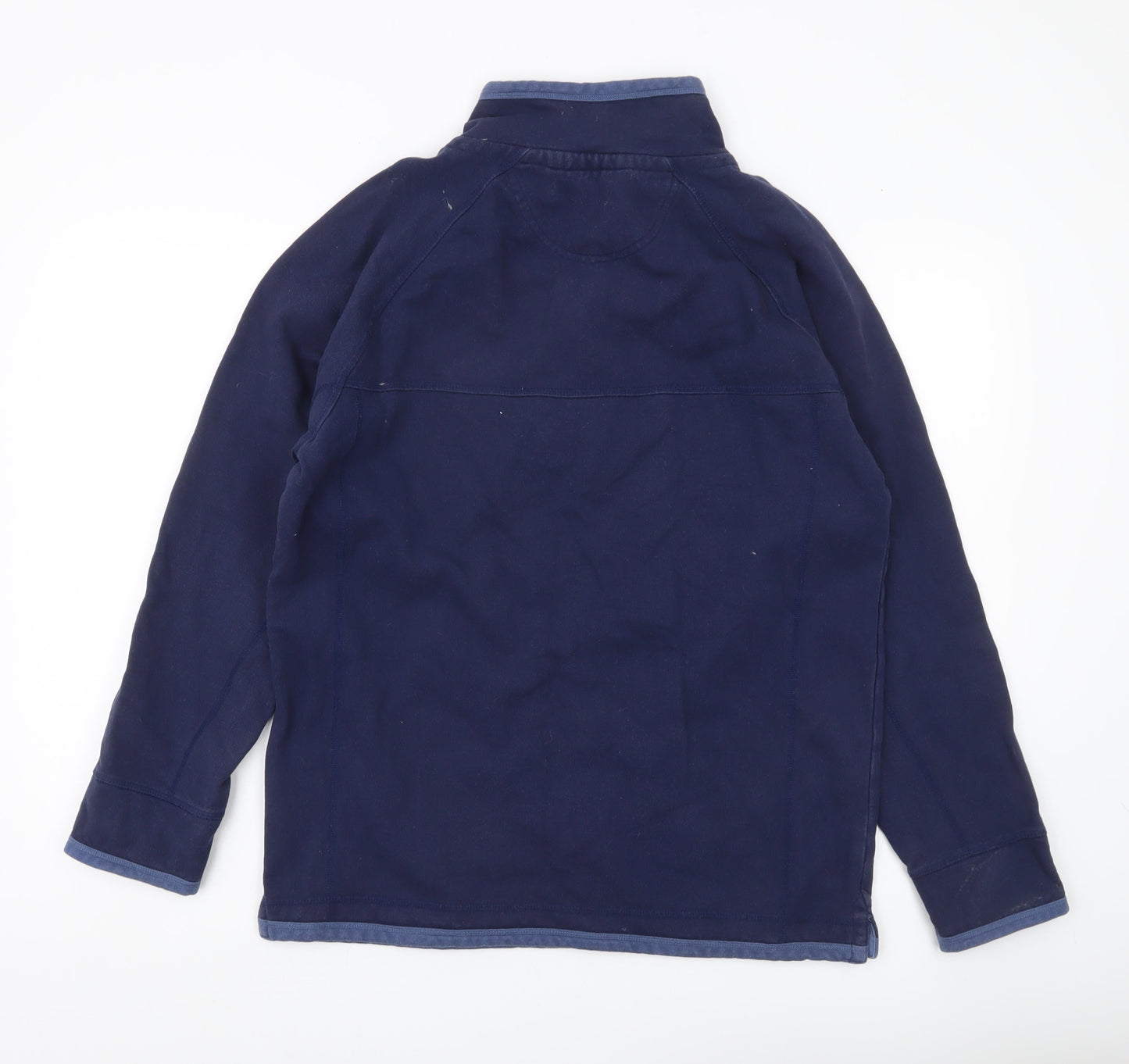 One Earth Mens Blue M 1/4 Zip Pullover Sweatshirt Cotton Blend