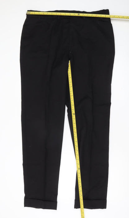 Next Men’s Black Wool Blend Dress Pants 38L Regular Fit Workwear