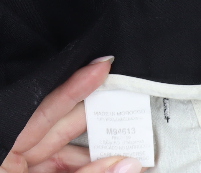 Next Men’s Black Wool Blend Dress Pants 38L Regular Fit Workwear