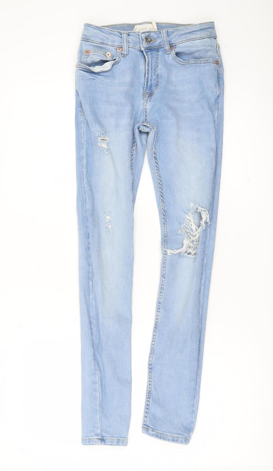 Mens UK Size 28R Topman Slim Fit Skinny Blue Jeans