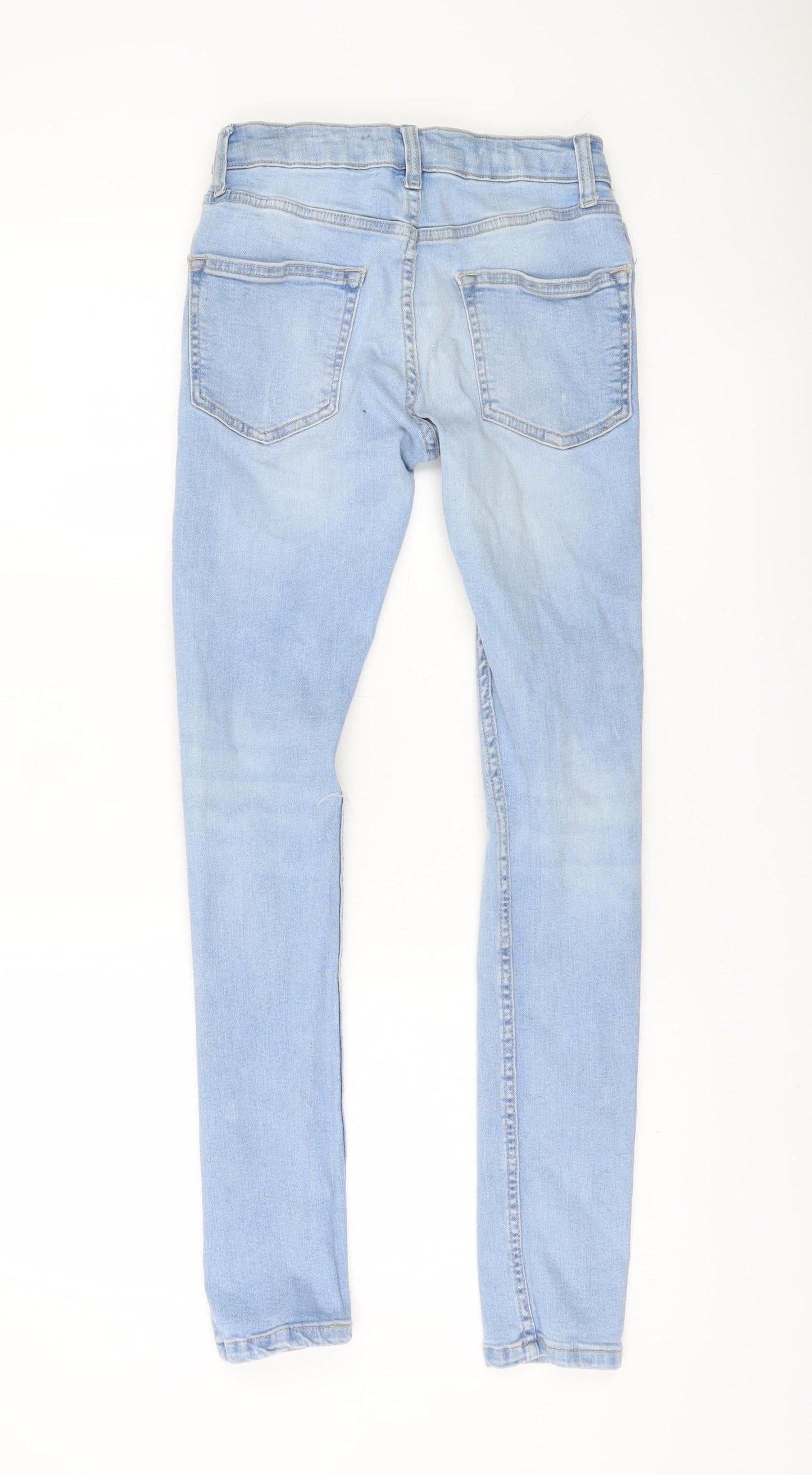 Mens UK Size 28R Topman Slim Fit Skinny Blue Jeans