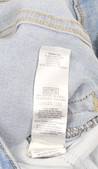 Mens UK Size 28R Topman Slim Fit Skinny Blue Jeans