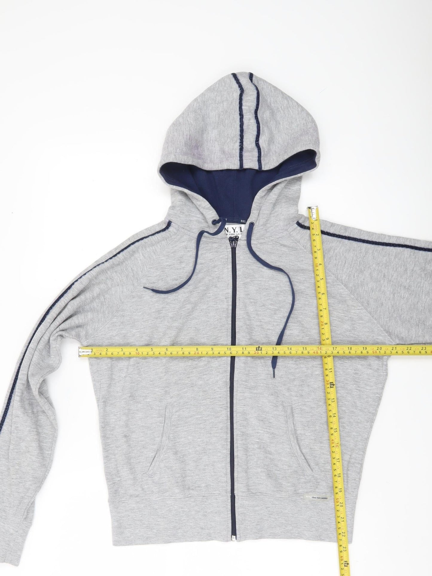 New York Laundry Womens Grey Full Zip Hoodie Size L