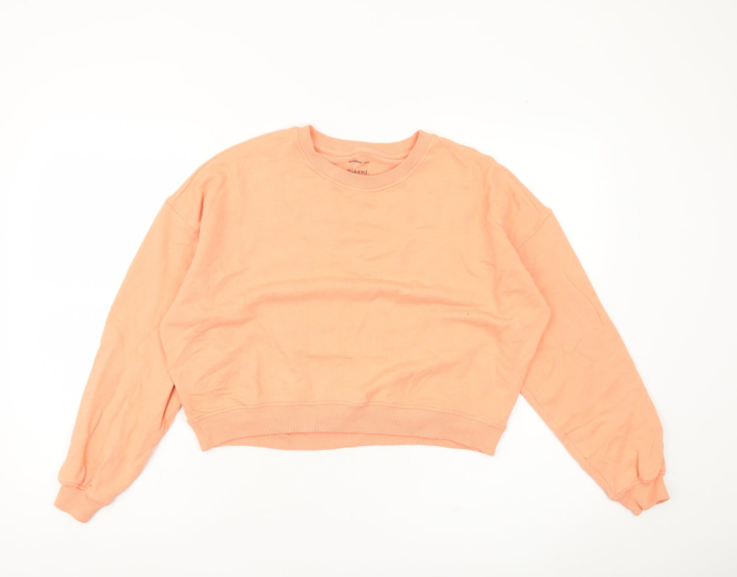 Weekday Studios Women’s Peach Sweatshirt Size S Relaxed Fit Cotton Blend