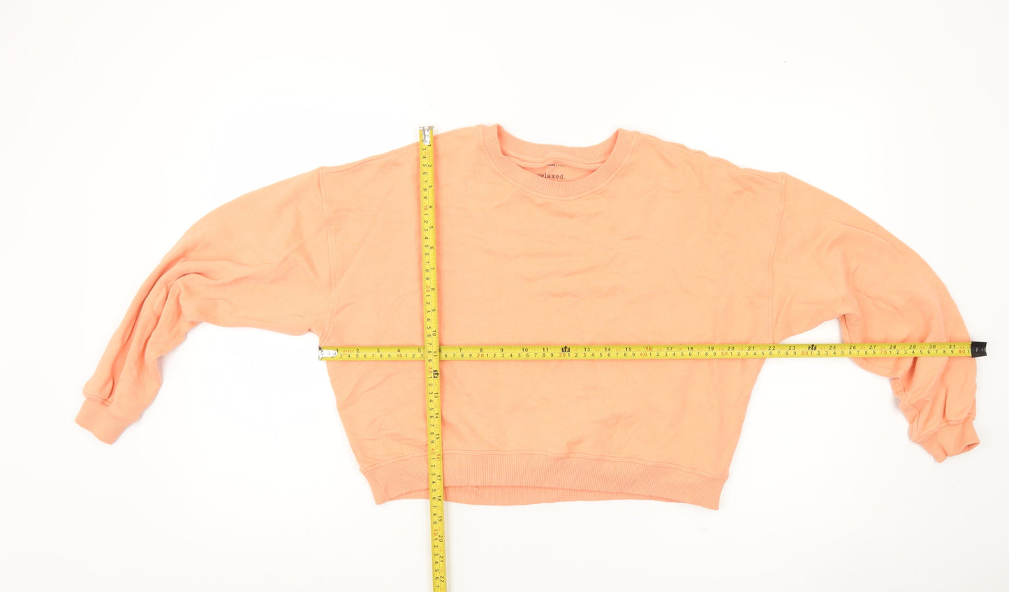 Weekday Studios Women’s Peach Sweatshirt Size S Relaxed Fit Cotton Blend