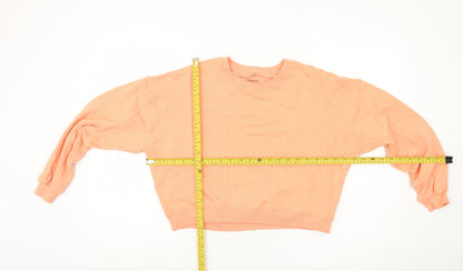 Weekday Studios Women’s Peach Sweatshirt Size S Relaxed Fit Cotton Blend