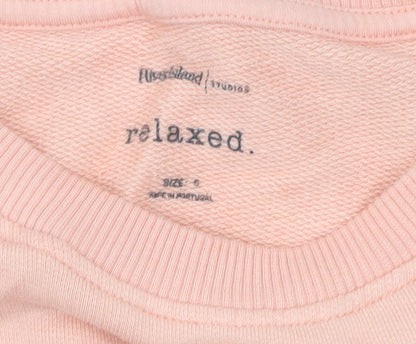 Weekday Studios Women’s Peach Sweatshirt Size S Relaxed Fit Cotton Blend