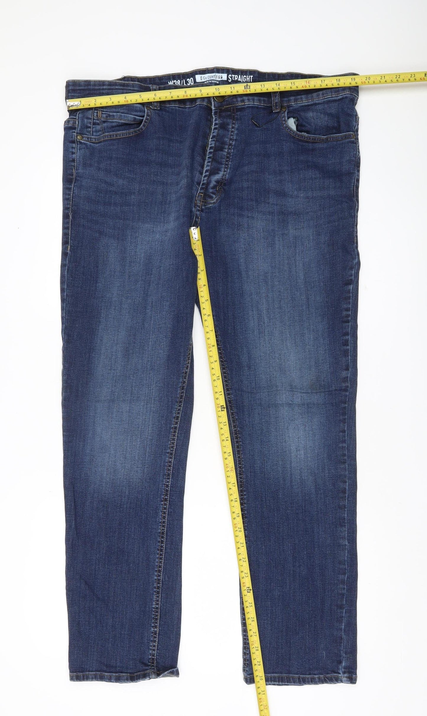 Denim Co Men’s Blue 30W 30L Straight Leg Jeans Cotton Stretch