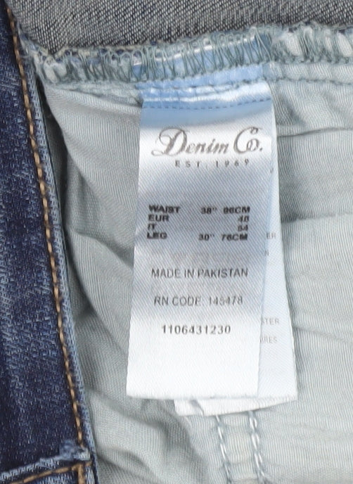 Denim Co Men’s Blue 30W 30L Straight Leg Jeans Cotton Stretch