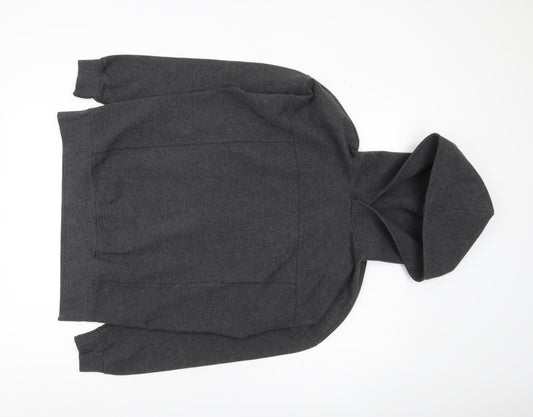 Zara Men’s Grey Pullover Hoodie Size M Regular Fit Knit